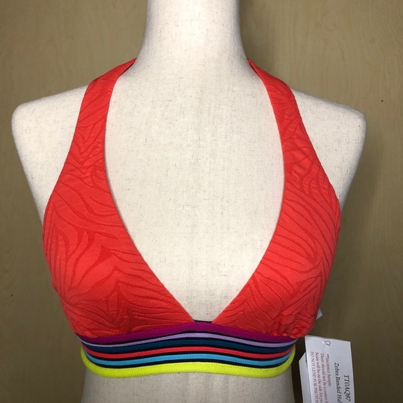 NWT Trina Turk Halter Zebra Texture Two Piece Swim - Picture 4 of 5
